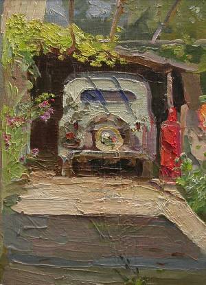 Пономаренко Г. Гараж, 1952,к.м., 39х28